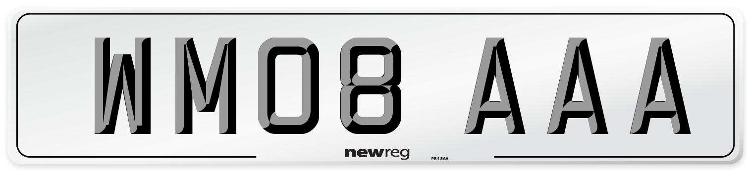 WM08 AAA Number Plate from New Reg